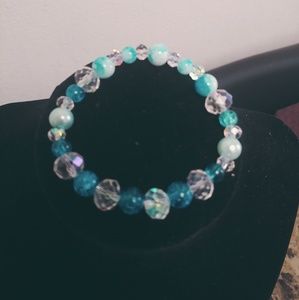 Glass Crystal Rondelles w/ Glass Beads Bracelet